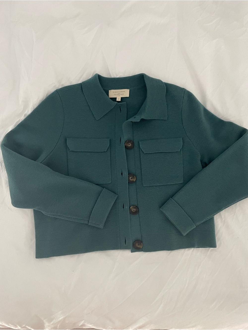 Like New, Sezane Betty Cardigan, Sage, Size XS